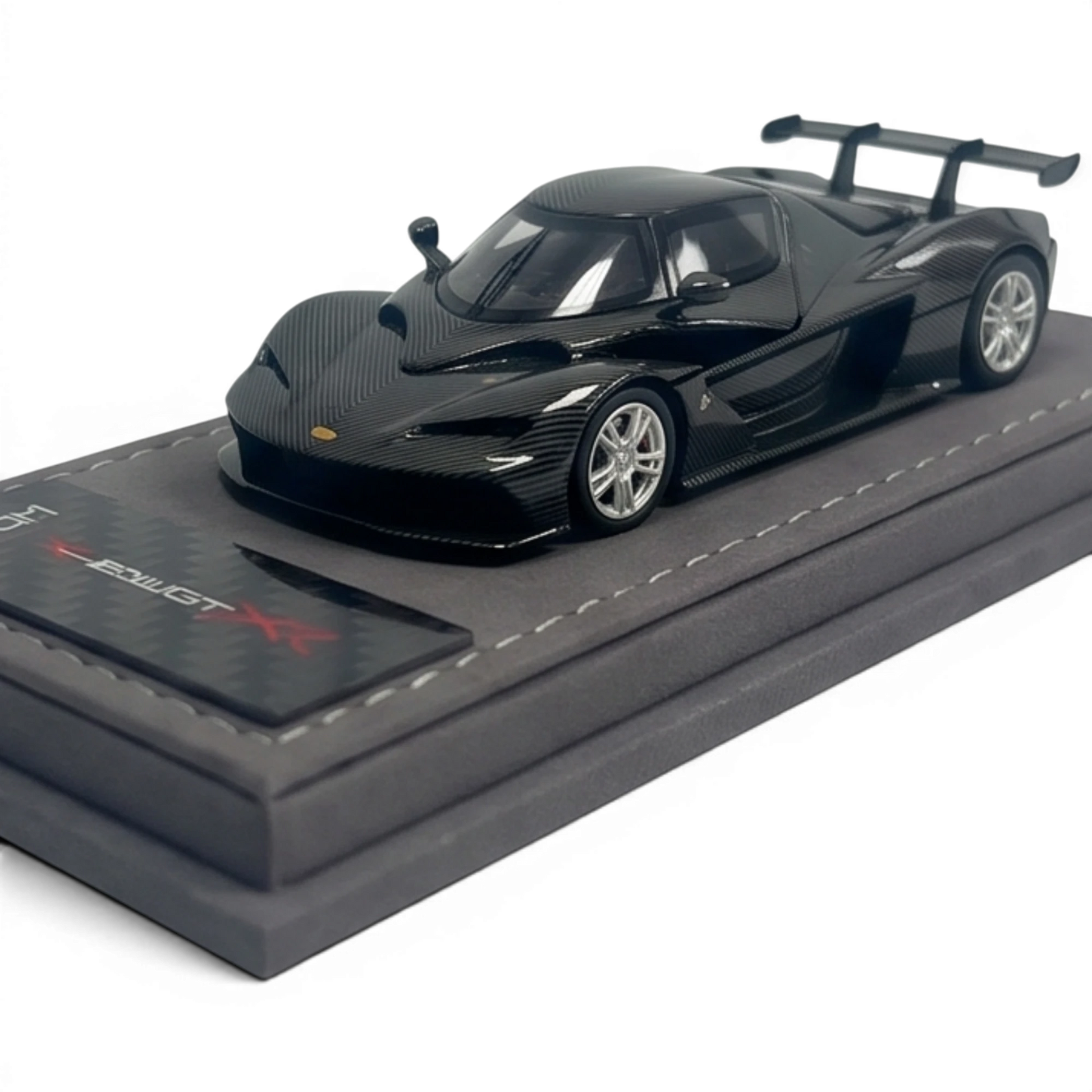 Lot57Supplies Diecast Shop 1:64 scale gloss carbon fiber KTM X-BOW GT-XR alloy model car with rear wing.