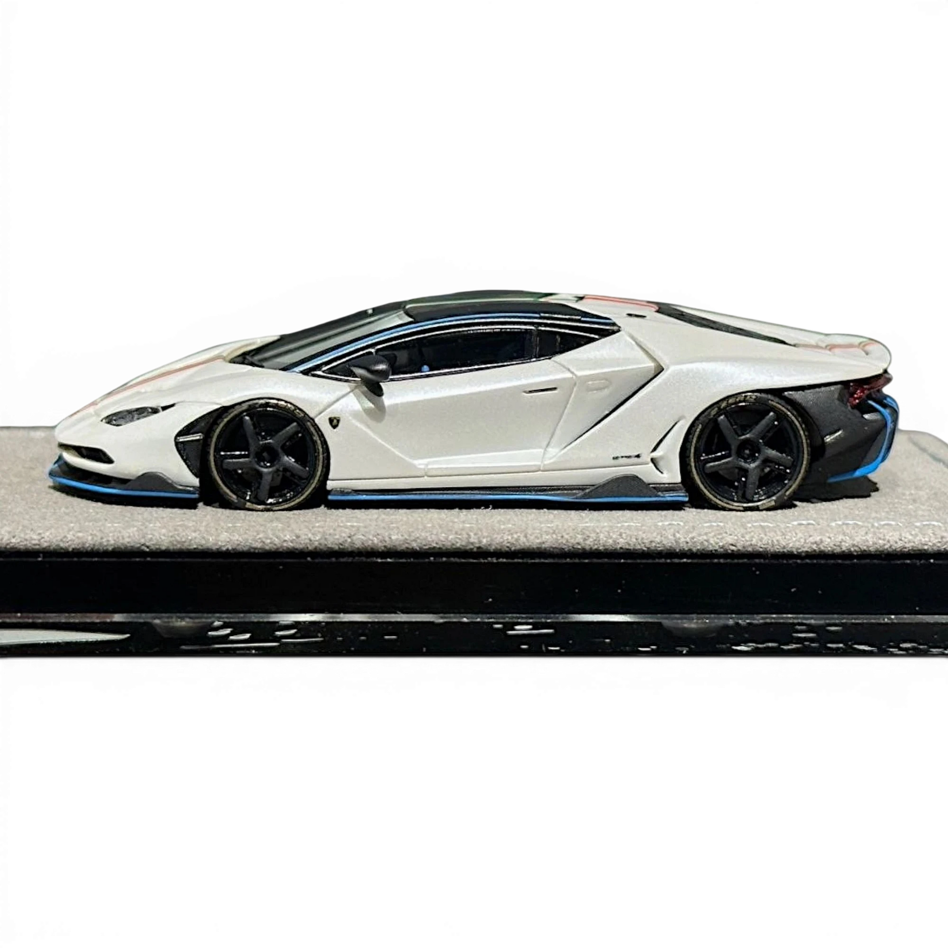 Lot57Supplies Diecast Shop HH Model 1:64 scale Lamborghini Centenario in Bianco Canopus white resin on display base