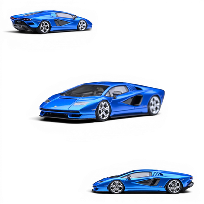 Lot57Supplies Diecast Shop Fuelme Model dark blue Lamborghini Countach LPI 800-4 1:64 scale resin model car