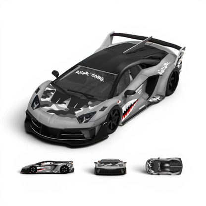 Lot57Supplies Diecast Shop SC Lamborghini GTEVO 1:64 scale diecast model car with grey shark camo livery