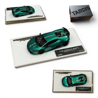 Lot57Supplies Diecast Shop TARDIS x XQ 1:64 scale metallic green Lamborghini Huracan Performante resin model car