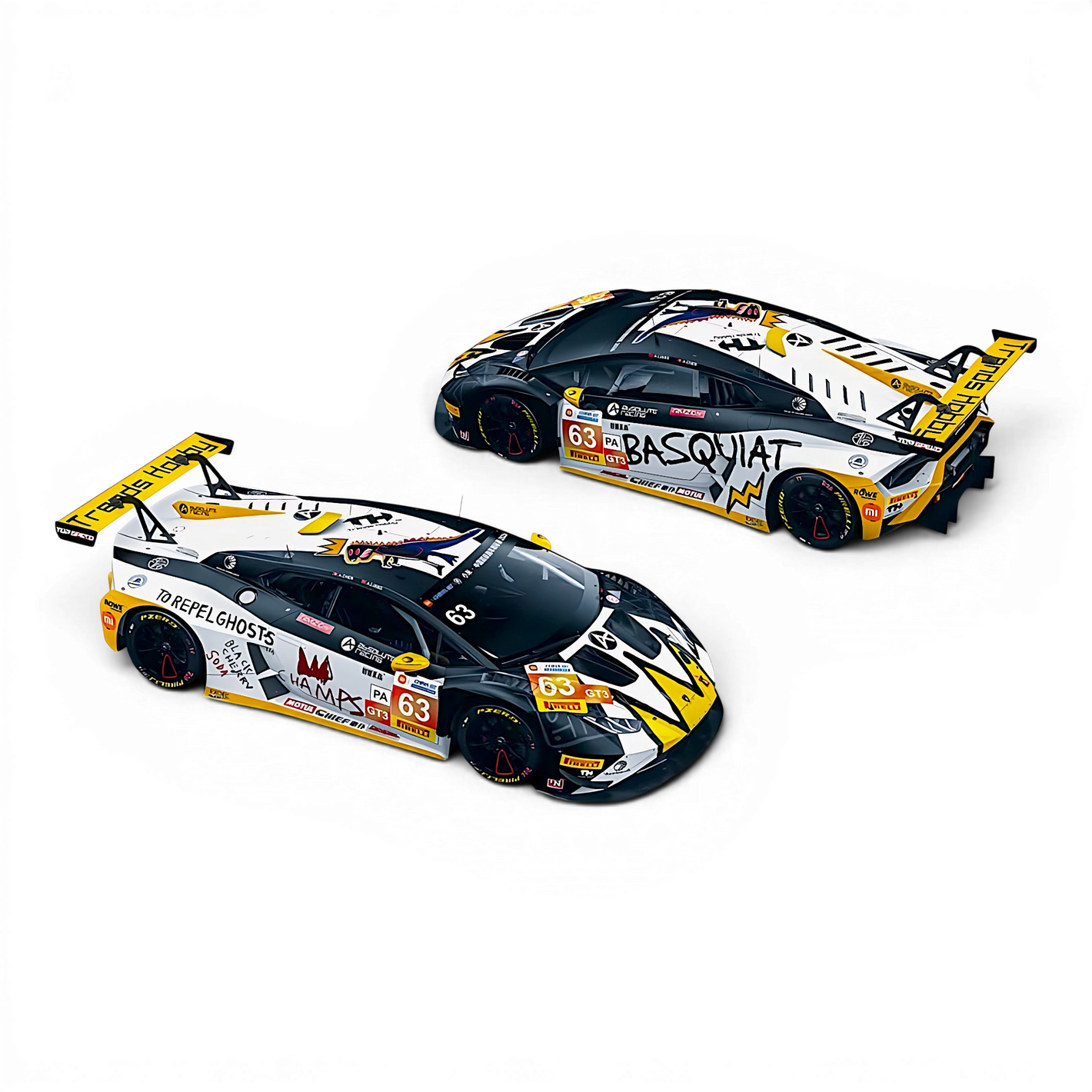 Lot57Supplies Diecast Shop 1:64 scale Trends Hobby Lamborghini Huracan GT3 EVO2 diecast model with No.63 racing livery.