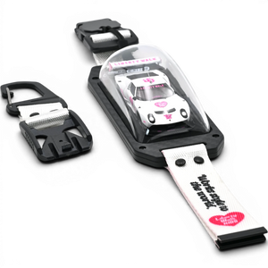 Lot57Supplies Diecast Shop INNO64 Liberty Walk Lamborghini Miura GT 1:64 diecast car in a carbon-fiber keychain strap