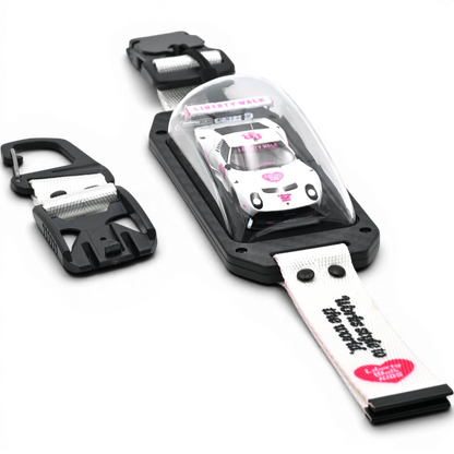 Lot57Supplies Diecast Shop INNO64 Liberty Walk Lamborghini Miura GT 1:64 diecast car in a carbon-fiber keychain strap