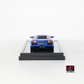 Lot57Supplies Diecast Shop LCD Lamborghini Murciélago 1:64 scale diecast model car in blue, rear view on display base.
