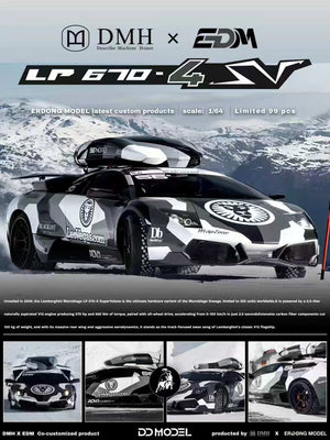 Lot57Supplies Diecast Shop DMH x EDM Lamborghini Murcielago LP670-4 SV diecast model in snow camouflage livery