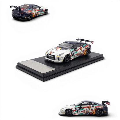 Lot57Supplies Diecast Shop 1:64 scale MC LB GTR 1.5 diecast car with white and black Kitsune mask anime livery