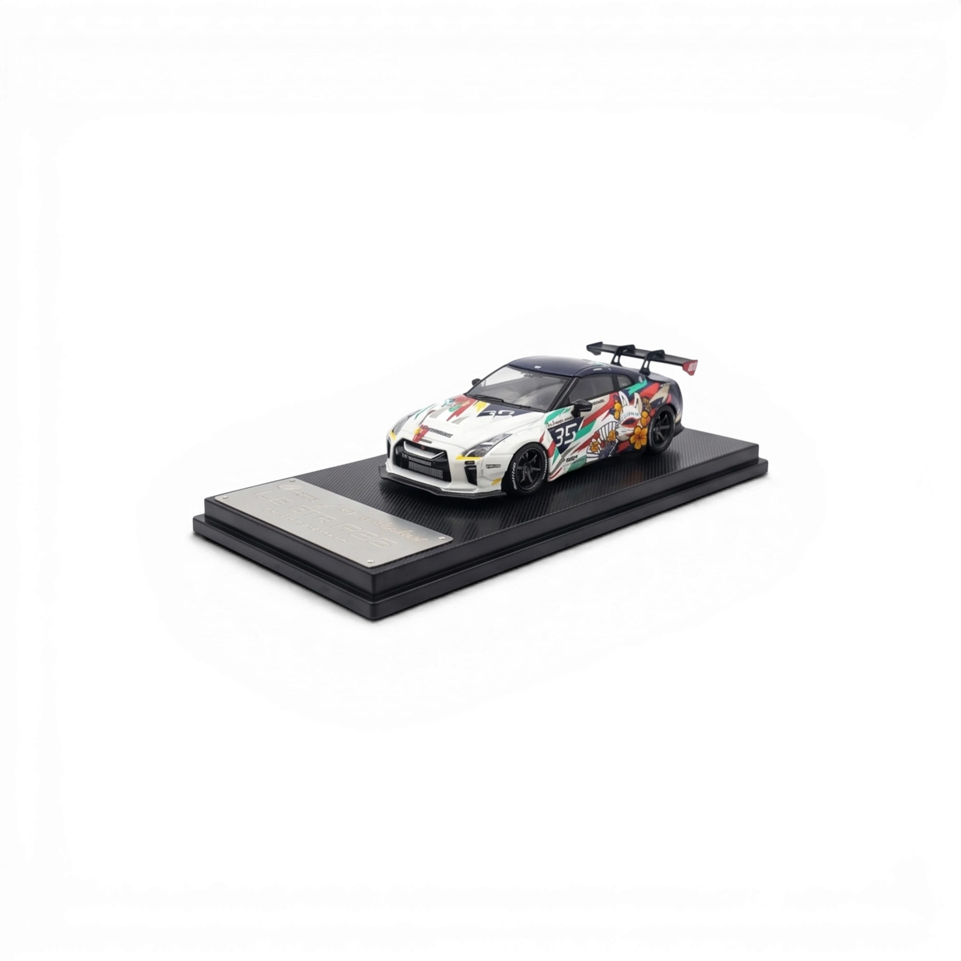 Lot57Supplies Diecast Shop 1:64 scale MC LB GTR 1.5 diecast car with detailed Kitsune mask anime livery on display