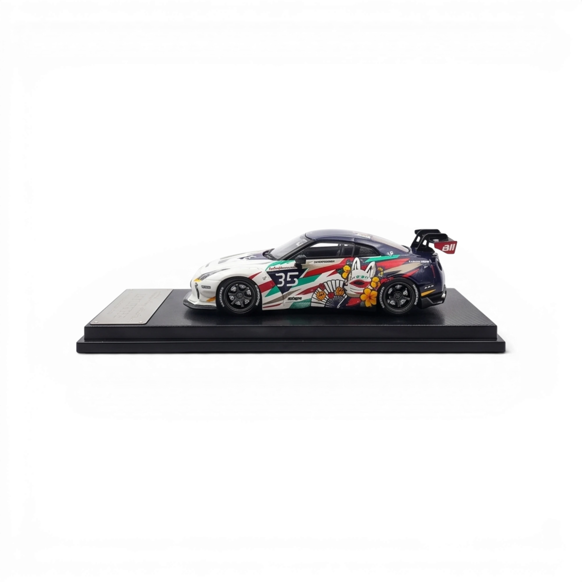 Lot57Supplies Diecast Shop 1:64 scale MC LB GTR 1.5 diecast model car featuring a Kitsune mask anime livery side view