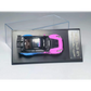 Lot57Supplies Diecast Shop 1:64 scale MC LB GTR 1.5 diecast model car in flash pink and blue livery on display base
