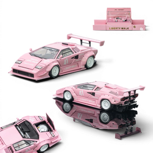 Lot57Supplies Diecast Shop TOPART LBWK Countach 1:64 scale diecast model in Lover's Pink with open engine bay