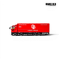 Lot57Supplies Diecast Shop 1:64 scale GCD LBWK Super Silhouette Mitsubishi Fuso diecast truck in red and black.