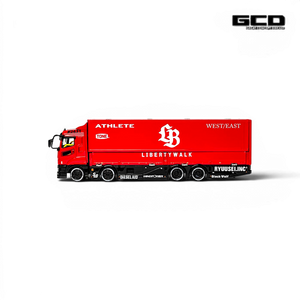 Lot57Supplies Diecast Shop 1:64 scale GCD LBWK Super Silhouette Mitsubishi Fuso diecast truck in red and black.