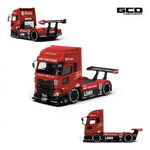 Lot57Supplies Diecast Shop 1:64 scale GCD LBWK Super Silhouette UD heavy-duty tractor in red and black diecast metal.