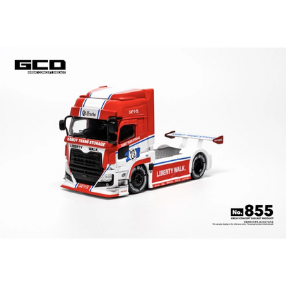 Lot57Supplies Diecast Shop 1:64 scale GCD LBWK x UD Trucks Quon diecast truck in red and white livery