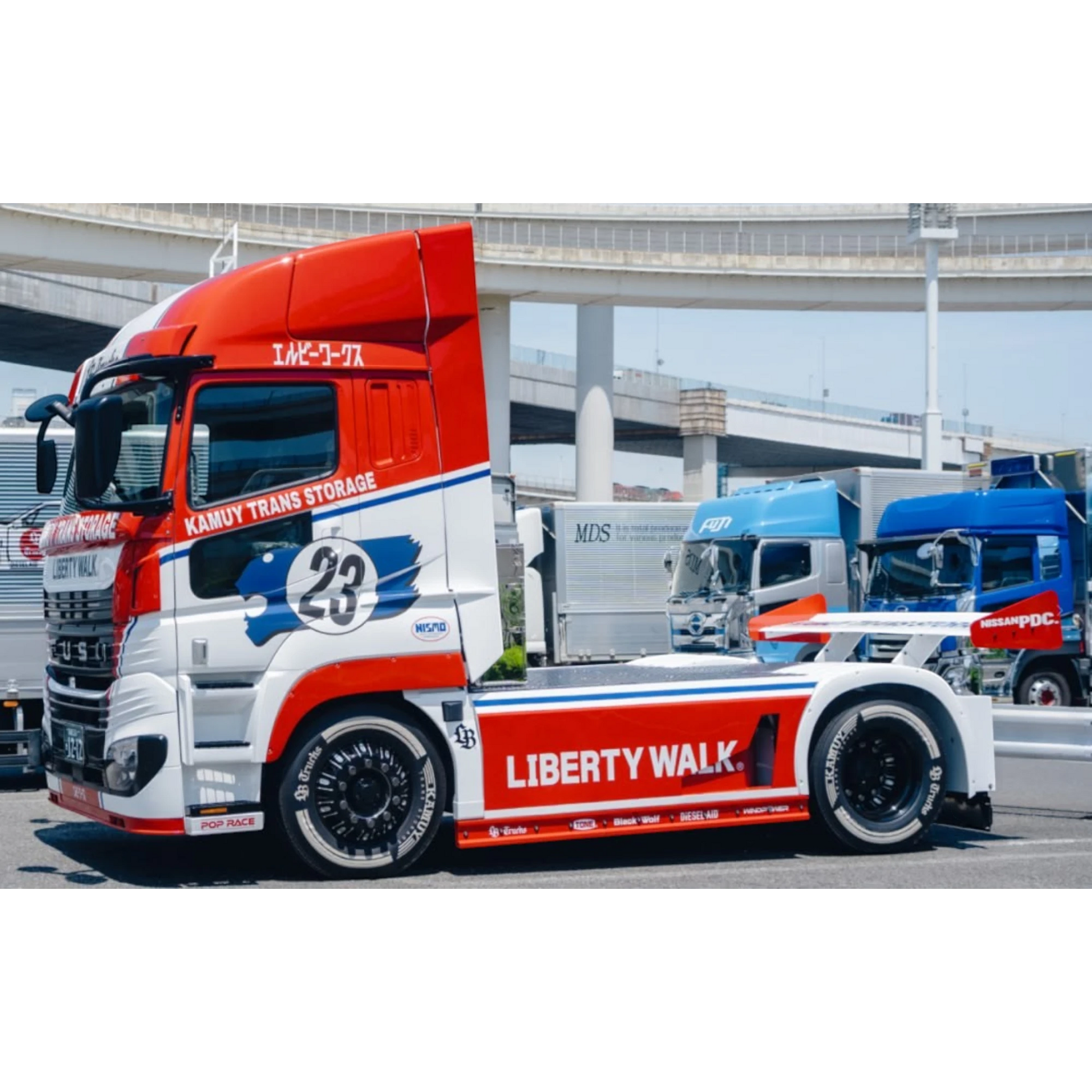 Lot57Supplies Diecast Shop 1:64 scale GCD LBWK x UD Trucks Quon diecast model truck in red and white livery