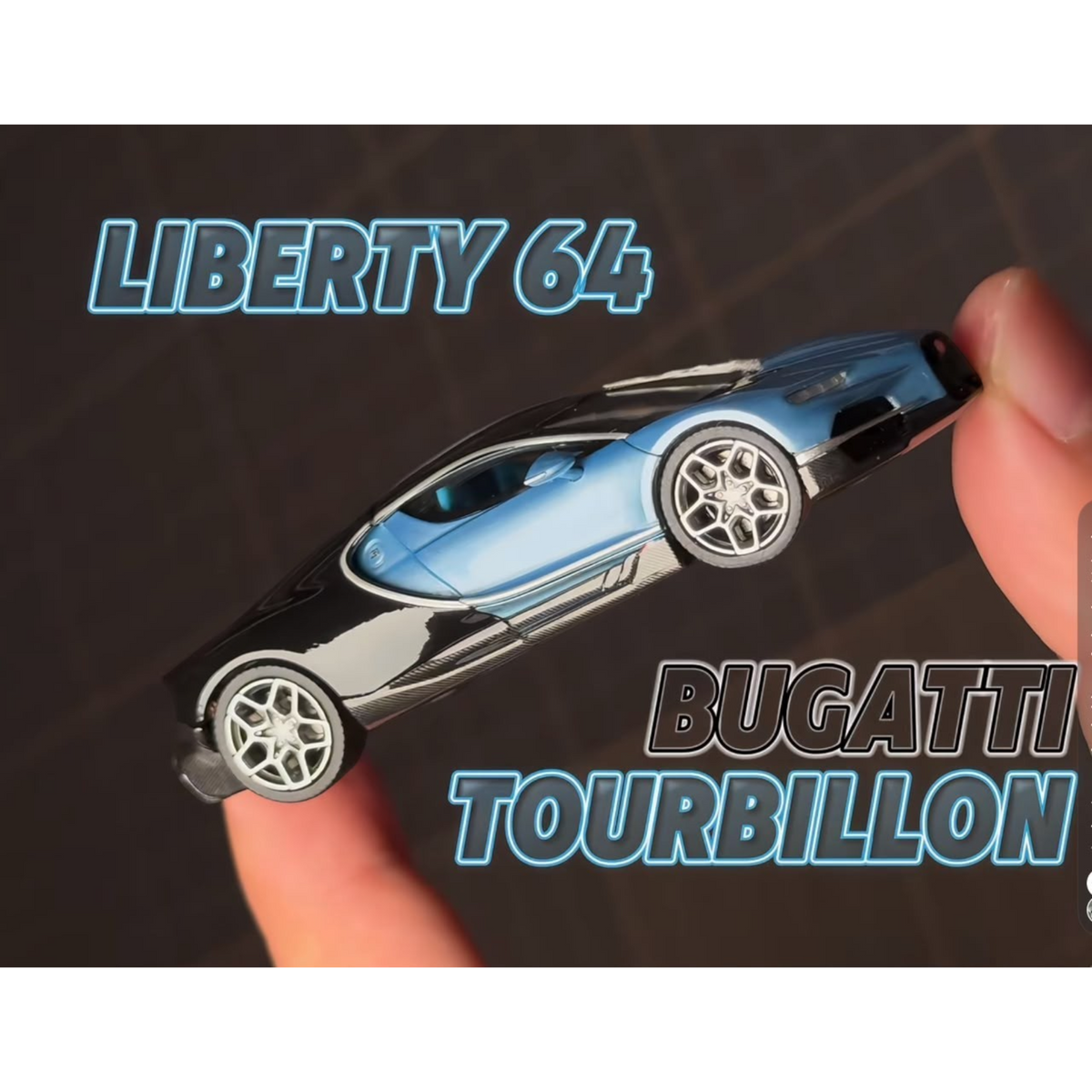 Lot57Supplies Diecast Shop Liberty 64 Bugatti Tourbillon diecast model in Atlantic Blue Metallic with sky blue interior