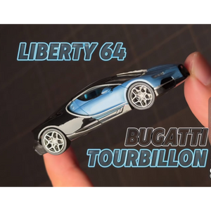 Lot57Supplies Diecast Shop Liberty 64 Bugatti Tourbillon diecast model in Atlantic Blue Metallic with sky blue interior
