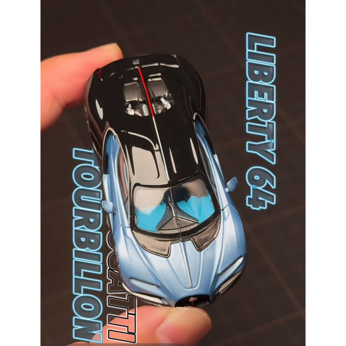 Lot57Supplies Diecast Shop Liberty 64 Tourbillon 1:64 scale diecast car in Atlantic Blue Metallic with sky blue interior