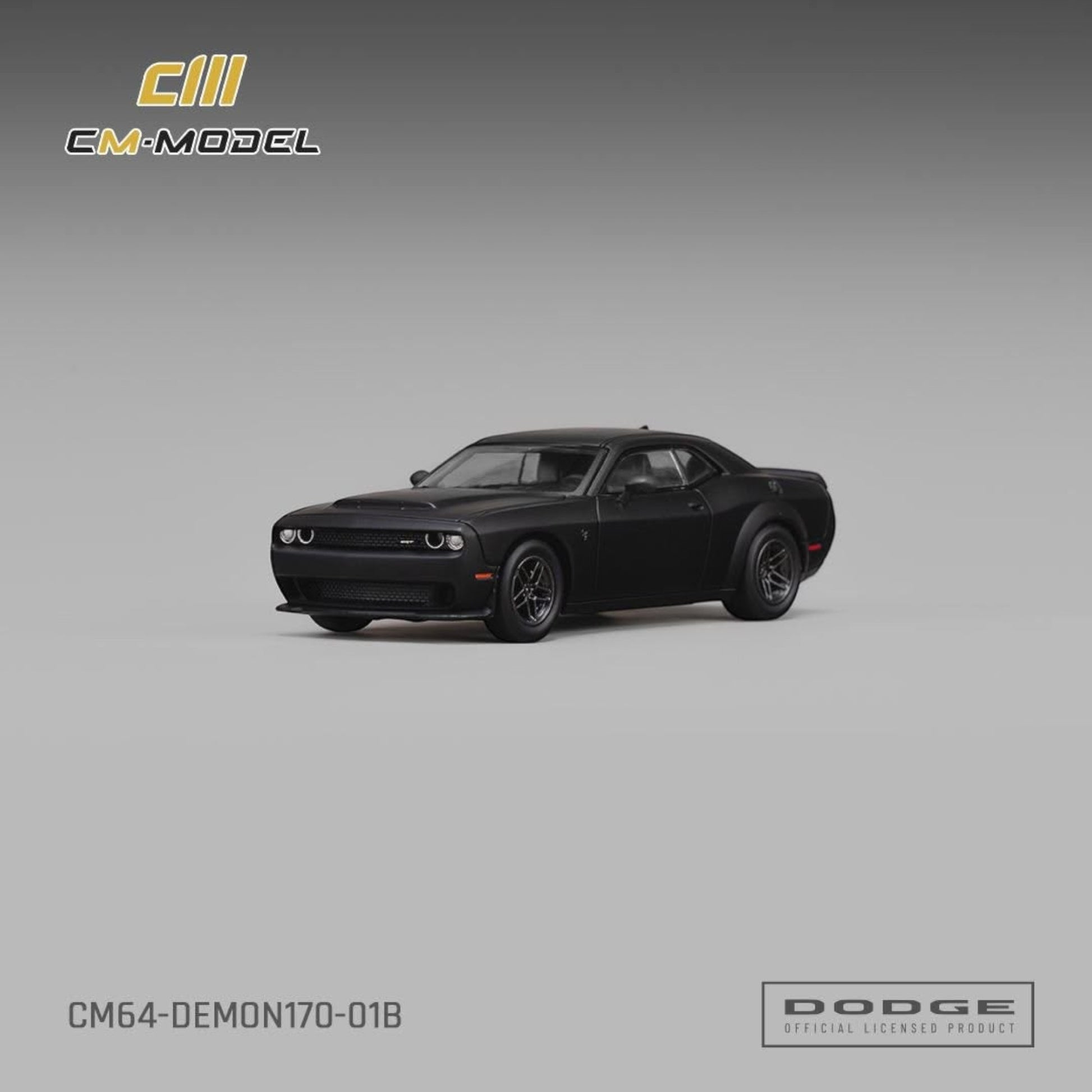 Lot57Supplies Diecast Shop CM Model 1:64 scale matte black Dodge Demon 170 diecast collectible car model
