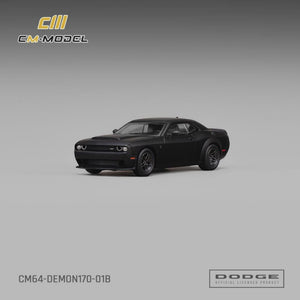 Lot57Supplies Diecast Shop CM Model 1:64 scale matte black Dodge Demon 170 diecast collectible car model
