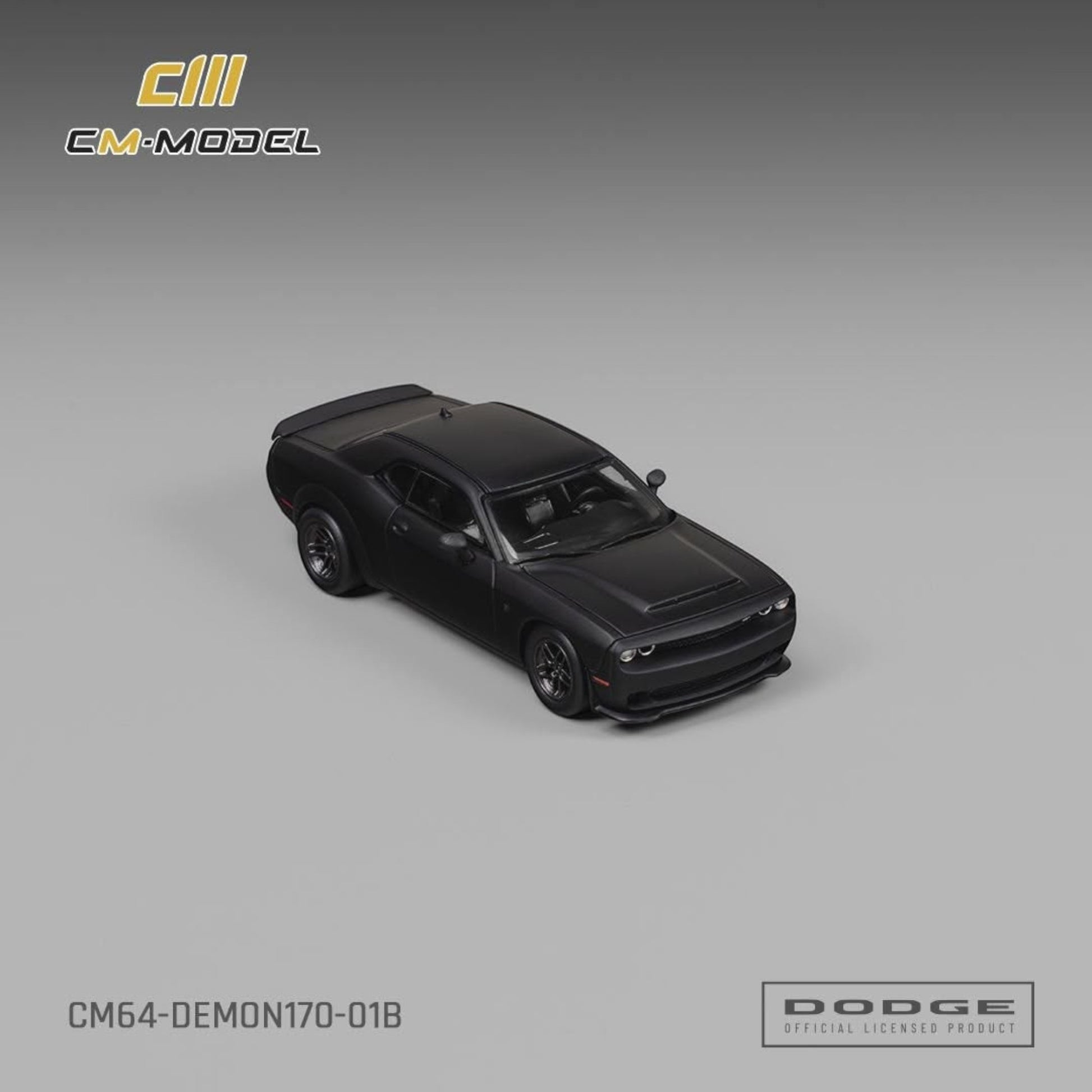 Lot57Supplies Diecast Shop CM Model 1:64 scale matte black Dodge Demon 170 diecast car model