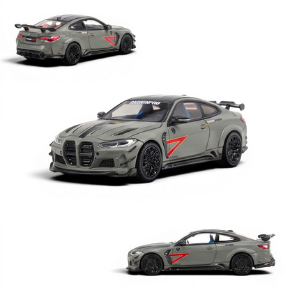 Lot57Supplies Diecast Shop King Model 1:64 scale diecast DarwinPRO BMW M4 in matte green with racing decals.
