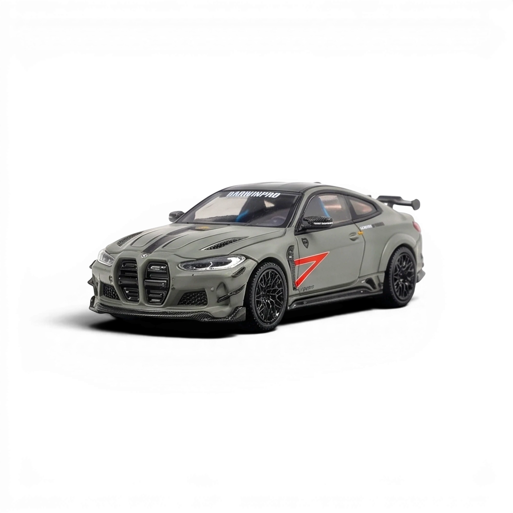 Lot57Supplies Diecast Shop King Model 1:64 scale diecast DarwinPRO BMW M4 in matte green with custom racing decals