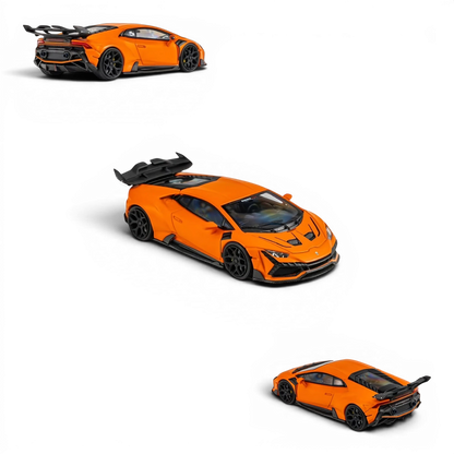 Lot57Supplies Diecast Shop KING MODEL 1:64 scale DarwinPRO Huracan LILITH diecast car in matte orange with black trim.