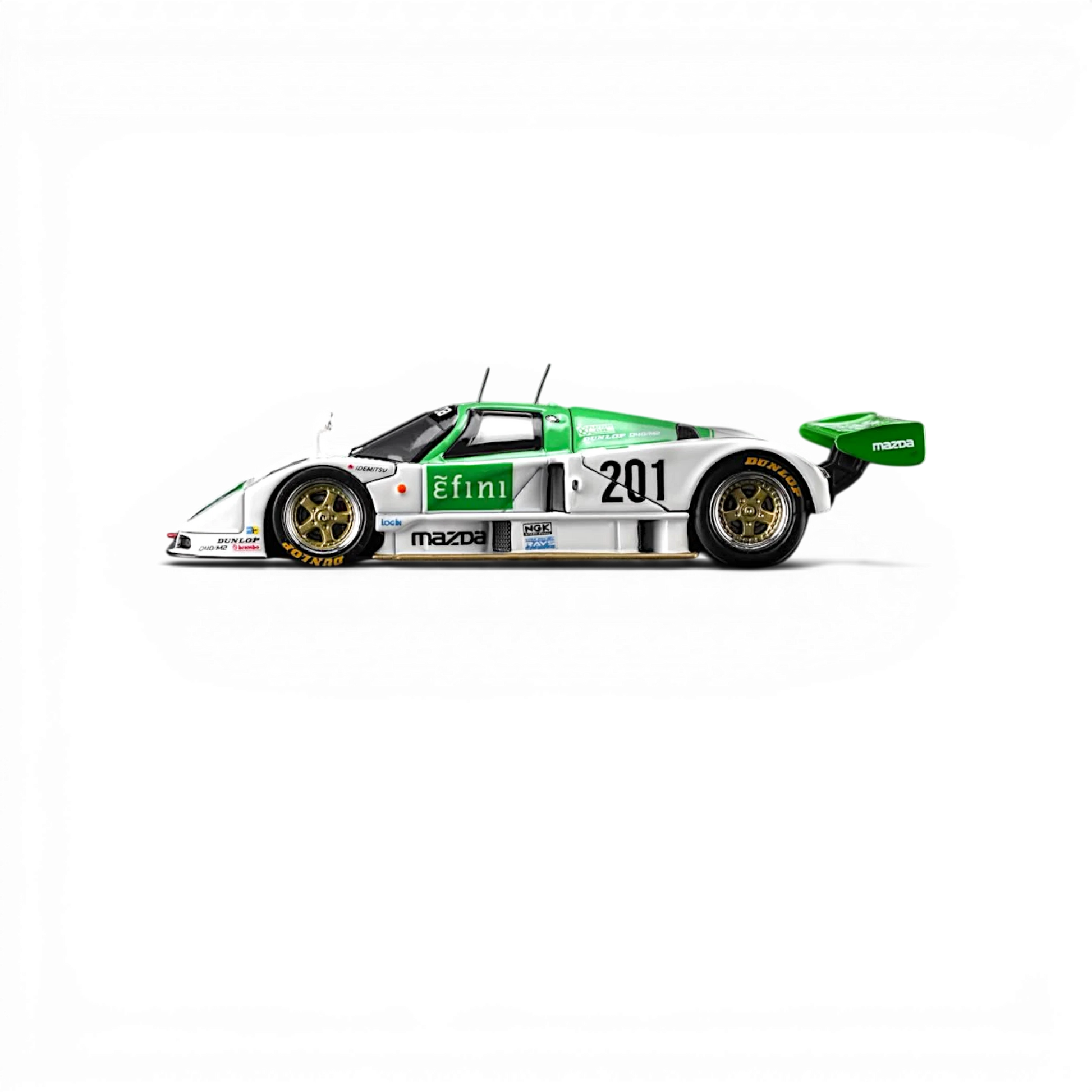 Lot57Supplies Diecast Shop MOTORHELIX Mazda 787B 1:64 scale diecast model car in green and white racing livery