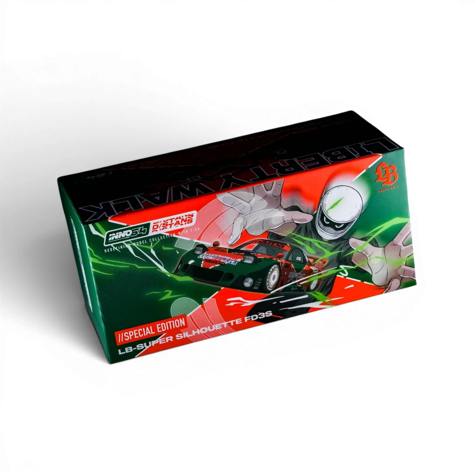 Lot57Supplies Diecast Shop INNO64 x D/STANS Liberty Walk Mazda RX-7 FD3S LB-Super Silhouette special edition box