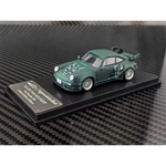 Lot57Supplies Diecast Shop MC RWB930 GT Wing 1:64 scale diecast car in matte green with Hannya mask livery