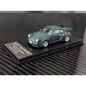 Lot57Supplies Diecast Shop MC RWB930 GT Wing 1:64 scale diecast car in matte green with Hannya mask livery