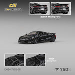Lot57Supplies Diecast Shop CM Model 1:64 scale McLaren 750S Convertible in Onyx Black with moving rear wing and roof