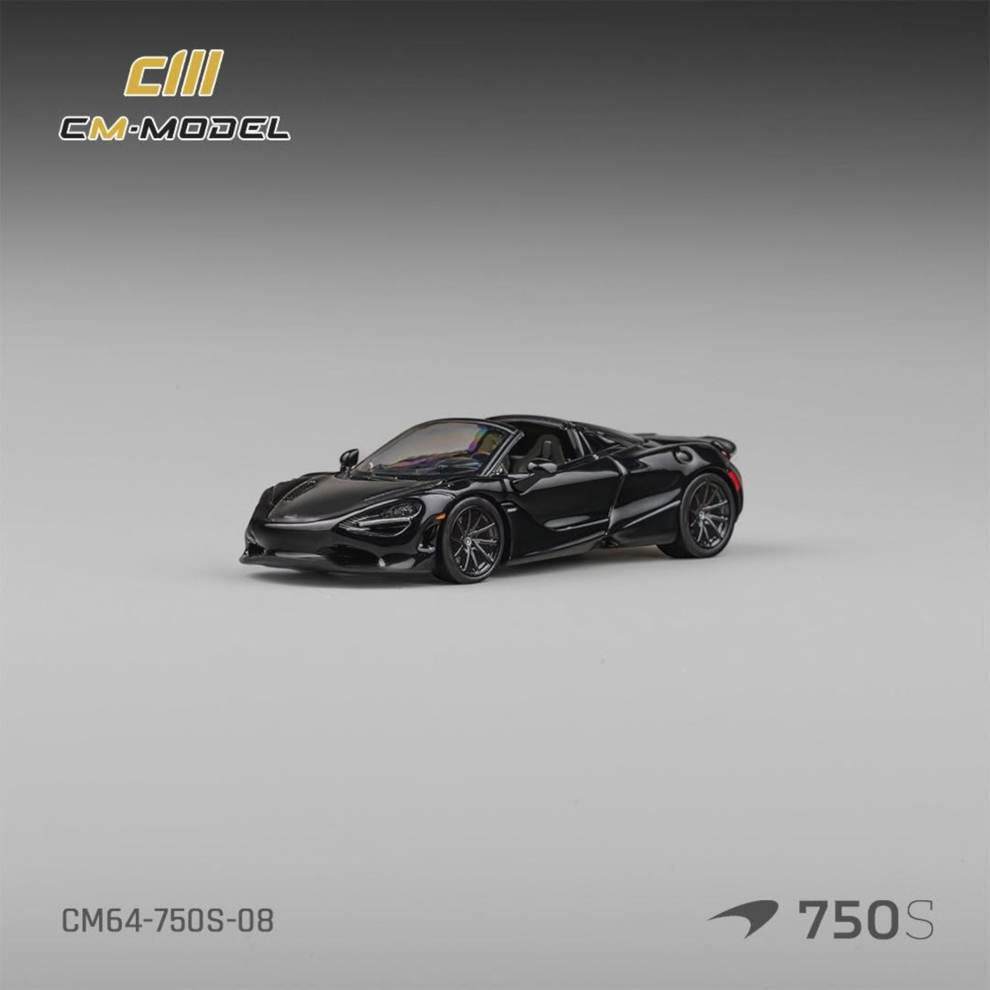 Lot57Supplies Diecast Shop CM Model 1:64 scale McLaren 750S Convertible in Onyx Black diecast metal