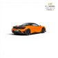 Lot57Supplies Diecast Shop CM Model McLaren 765LT 1:64 scale papaya orange alloy diecast model car with black accents and spoiler.