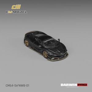 Lot57Supplies Diecast Shop CM Model McLaren DarwinPRO 720SE2 NWB diecast car in matt black with gold wheels