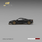 Lot57Supplies Diecast Shop 1:64 scale CM Model McLaren DarwinPRO 720SE2 in matt black with gold wheels, side view.