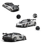 Lot57Supplies Diecast Shop CM Model 1:64 scale McLaren Senna in Silica White with detailed carbon fiber accents.