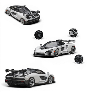 Lot57Supplies Diecast Shop CM Model 1:64 scale McLaren Senna in Silica White with detailed carbon fiber accents.