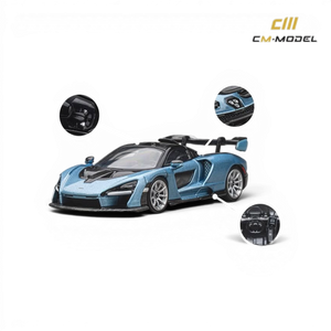 Lot57Supplies Diecast Shop CM Model 1:64 scale McLaren Senna diecast car in ice blue with detailed interior features