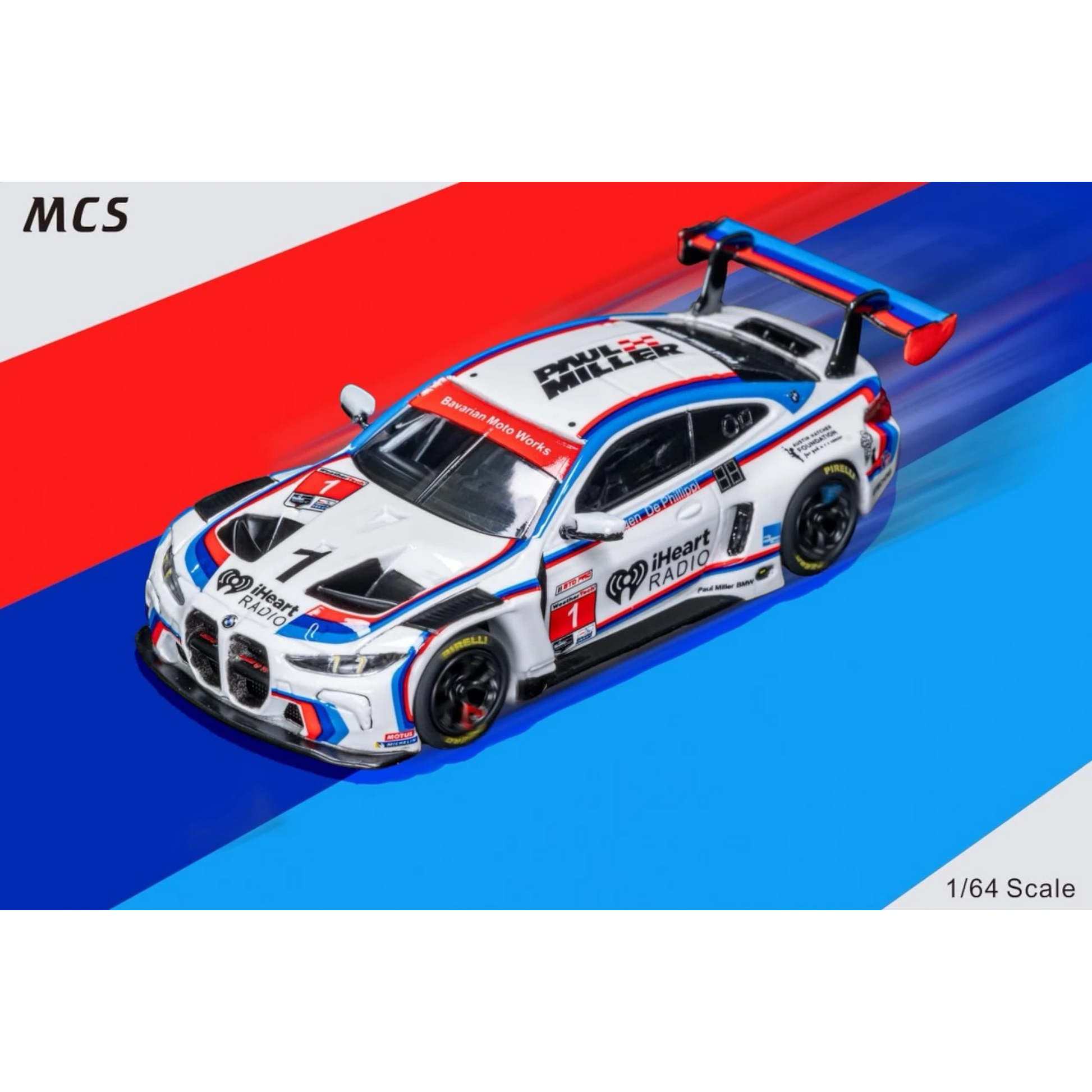 Lot57Supplies Diecast Shop MCS M4 GT3 1:64 scale diecast car in white BMW CSL tribute racing livery