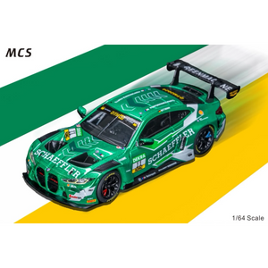 Lot57Supplies Diecast Shop 1:64 scale MCS M4 GT3 diecast model car in green Schaeffler livery with racing details