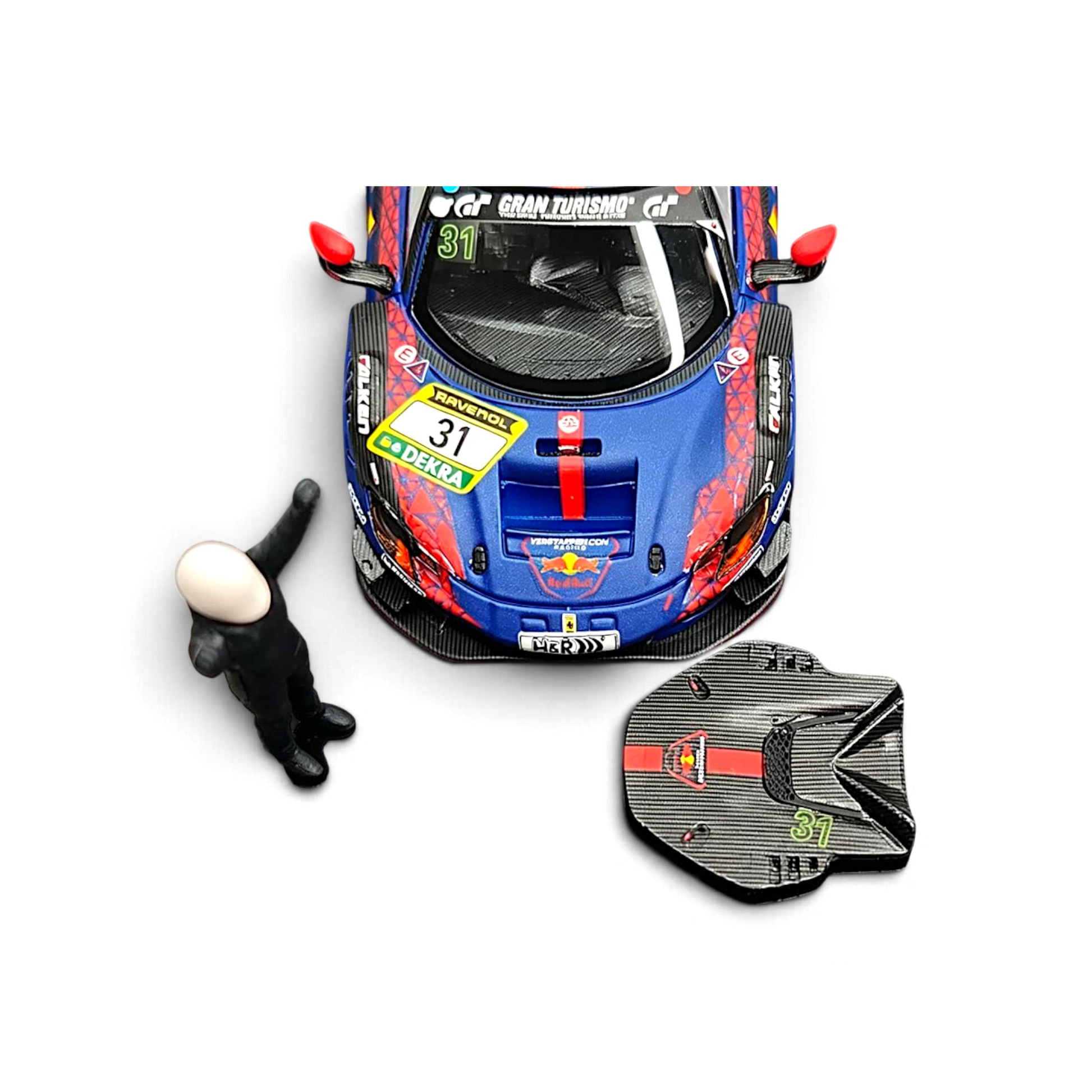 Lot57Supplies Diecast Shop MechSpeed 296GT3 Red Bull 31 resin model car in 1:64 scale with driver figure and hood