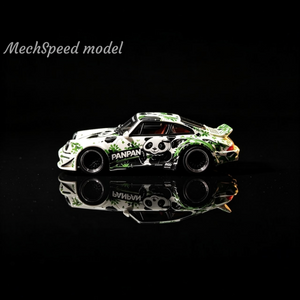 Lot57Supplies Diecast Shop Mechspeed 1:64 scale resin Porsche 911 RWB 964 model with panda and bamboo livery