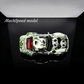 Lot57Supplies Diecast Shop Mechspeed 911RWB964 resin model car in 1:64 scale with white and green panda livery