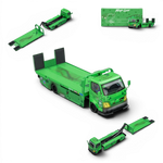 Lot57Supplies Diecast Shop Mega Gear Custom Hauler 1:64 scale diecast truck in green dinosaur theme with ramp.
