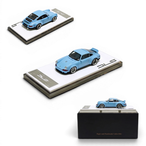 Lot57Supplies Diecast Shop Meissen Blue 1:64 scale resin model of the DeepMaker Singer DLS car with display base.