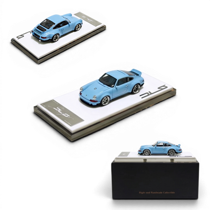 Lot57Supplies Diecast Shop Meissen Blue 1:64 scale resin model of the DeepMaker Singer DLS car with display base.