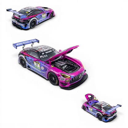 Lot57Supplies Diecast Shop KILO 1:64 scale Mercedes-AMG GT GT3 diecast model in purple and black race livery.